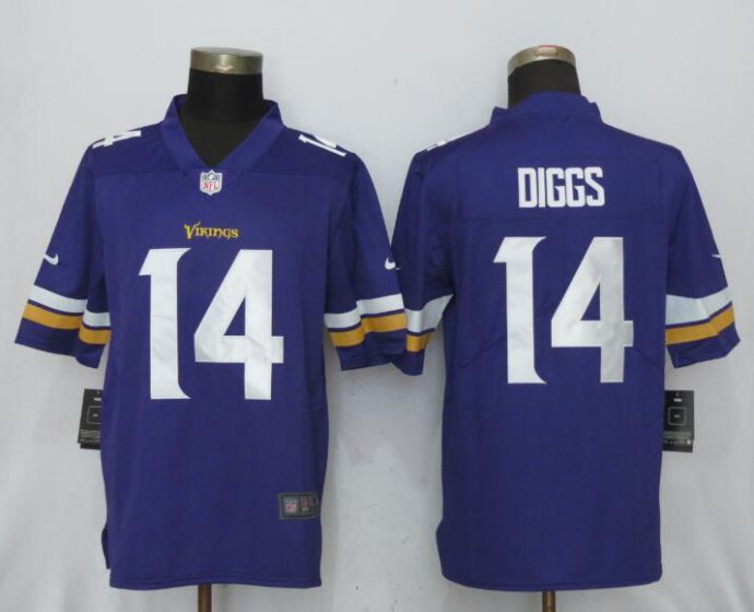 Men NFL NEW Nike Minnesota Vikings #14 Diggs Purple 2017 Vapor Untouchable Limited jersey->new orleans saints->NFL Jersey